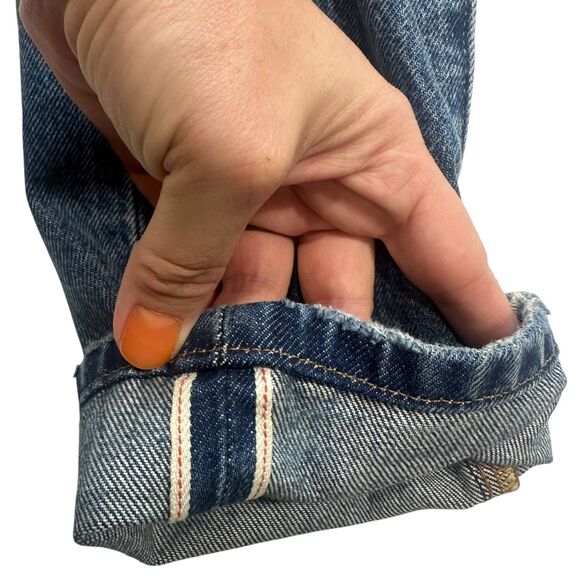 Levis 501 Jeans Womens SELVEDGE White Oak Cone Denim Button Fly Skinny 26 x 28 - Picture 3 of 16